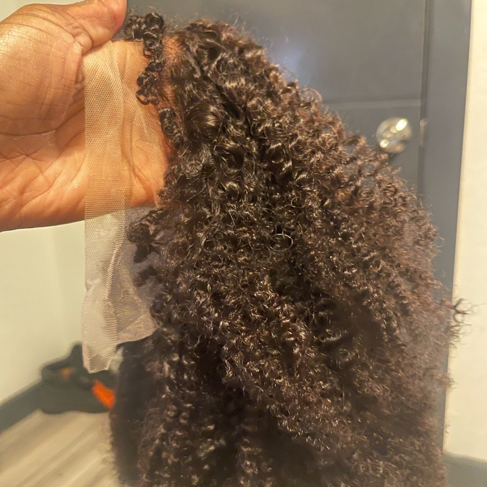 Kinky curly human hair wig